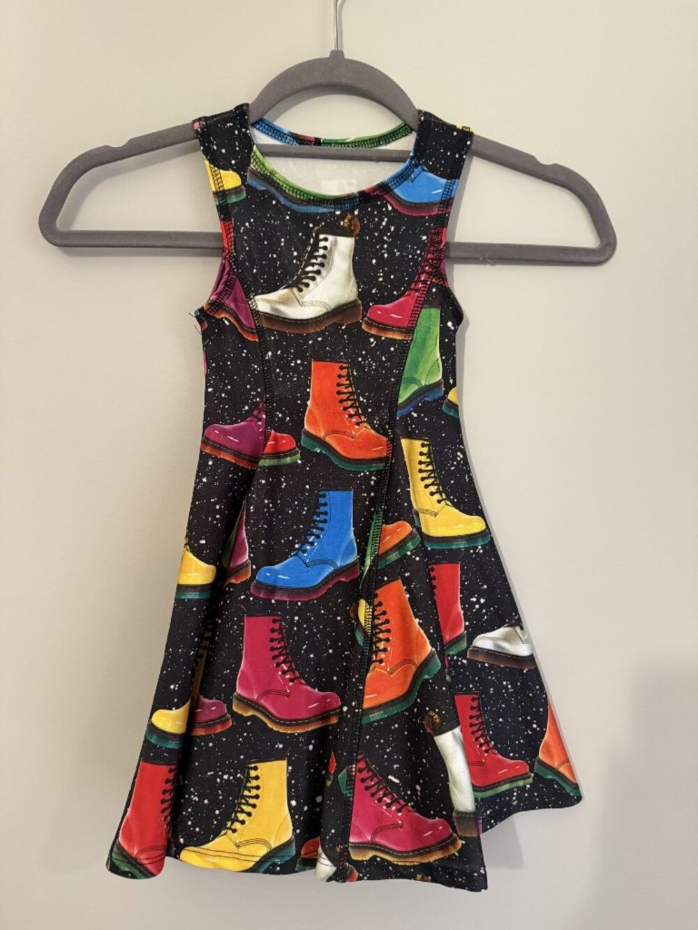 NWT Terez Girls Skater Dress Black Mini Size M Girls 5 $98 [jb]